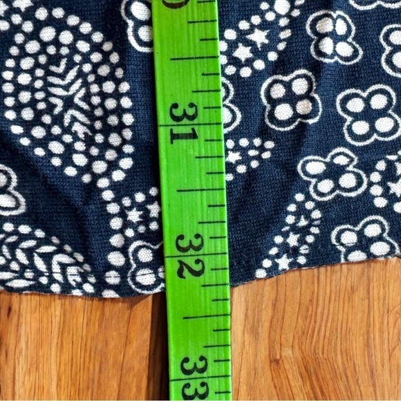 JUICY COUTURE Navy Blue & White Paisley Ruffle Sleeve Dress - Size P - Picture 6 of 16